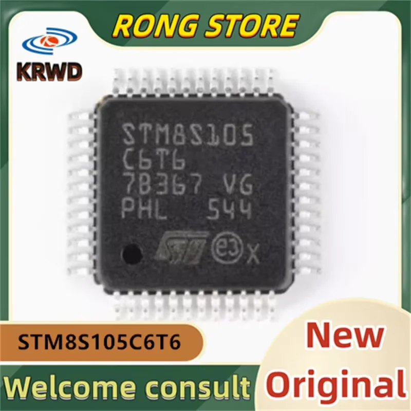 5 قطعة STM8S105 C6T6 جديدة ومبتكرة رقاقة IC STM8S105C6T6 STM8S105 LQFP-48 16MHz/32KB فلاش/8 بت متحكم-MC