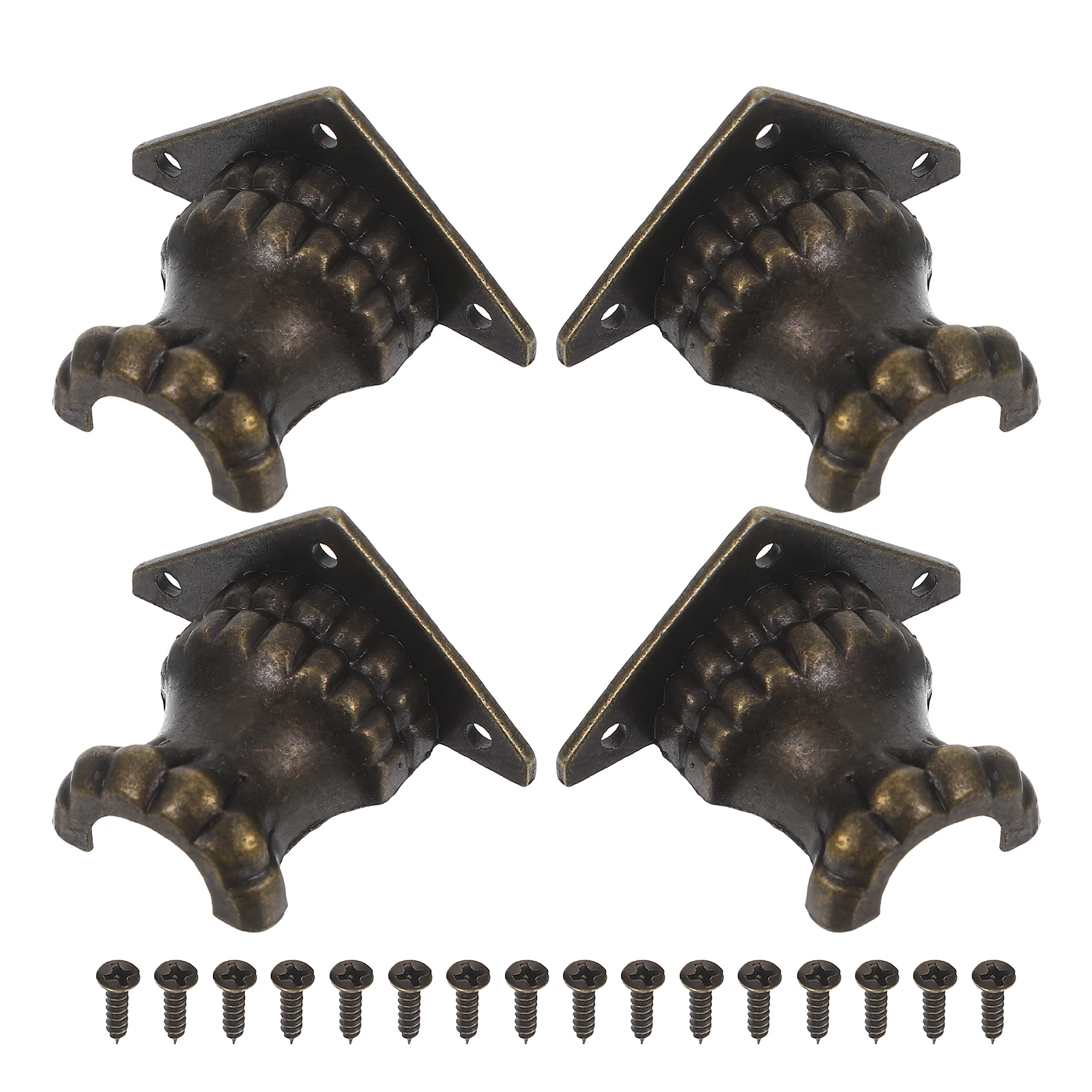 

4Pcs Furniture Feet Metal Legs for Coffee Table Decorative Leg Supports Alloy Corner Protectors Stable Cabinet Foot Pegs Olive