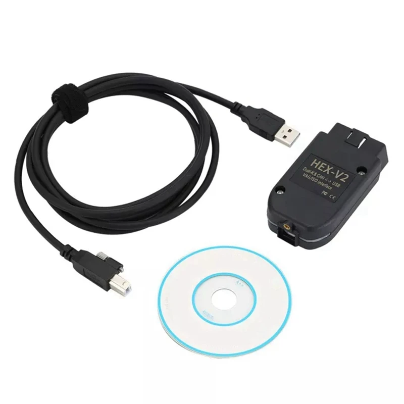 

2X для VAG COM 22,3 OBD2 сканер HEX V2 USB для Golf A6 Skoda Seat Unlimited VIN ATMEGA162 + 16V8 + FT232RQ