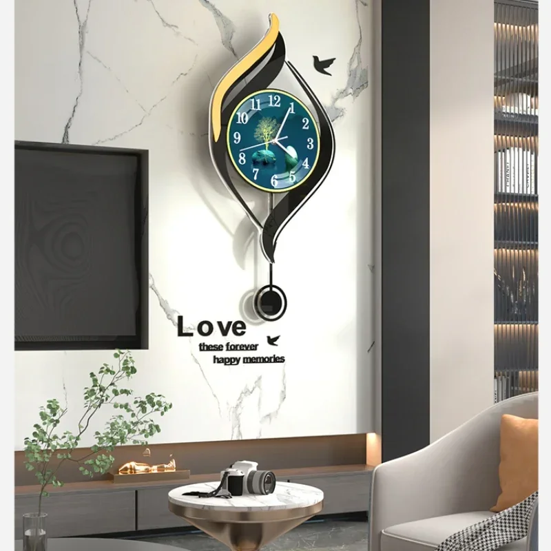 Perpetual calendar electronic clock new high-end clock wall clock living room wall decoration home creative light luxury