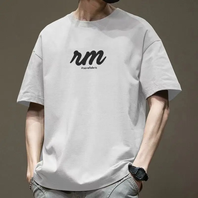 Oversized Trendy Men's T Shirts Summer New Short Sleeve O-neck Loose Printing Letter Vintage Tops Casual Fashion Men Clothing