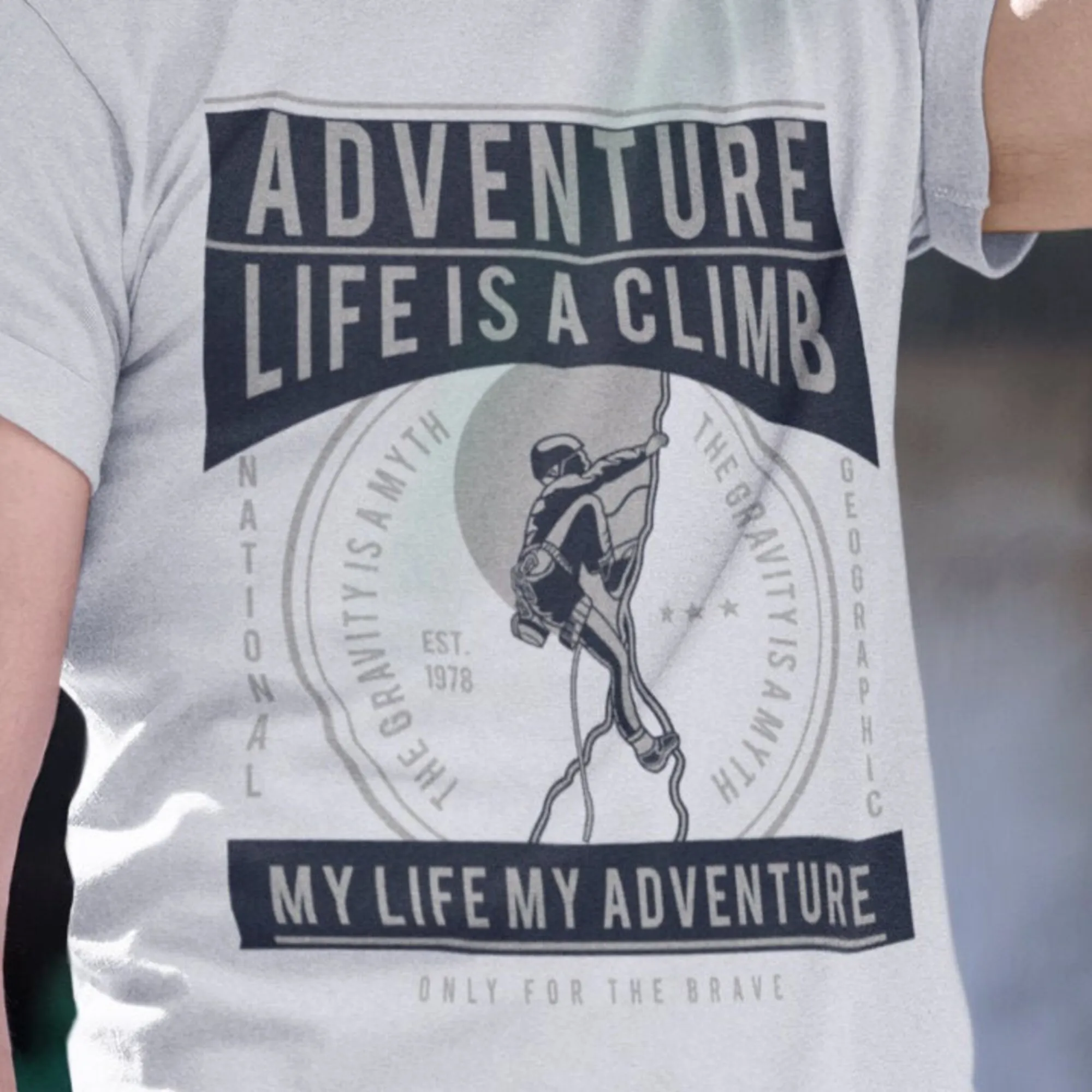 Life Is A Climb T Shirt Adventurous Mountain Climbing Adrenaline Lovers Tee Extreme Activity