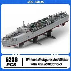 Moc Building Bricks Torpedo Boat Model Technology WW2 Military Navy Cruiser Frigate Battleship Block Toy DIY Assembly Gift