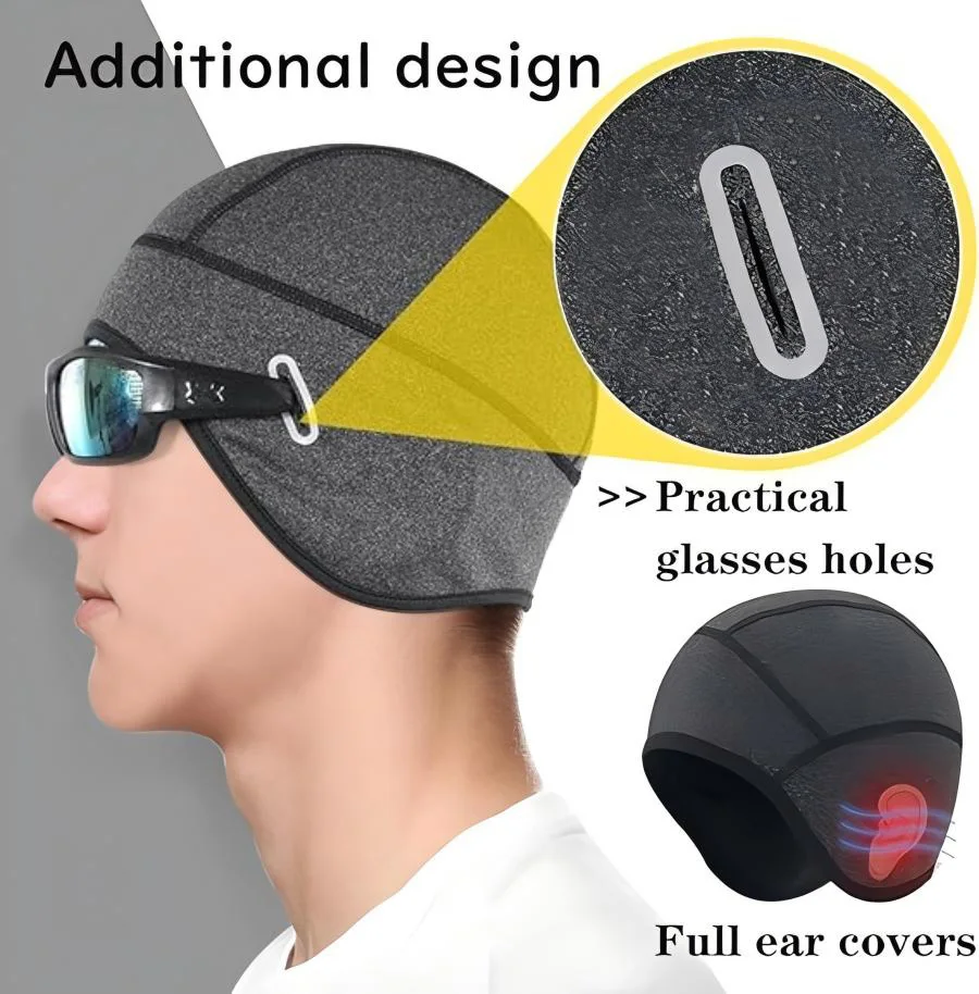 

1Pcs Ultra-Warm Winter Riding Hat Warm Knit Beanie for Cold Weather,Hand-Washable Comfortable Helmet Liner for Skiing & Running