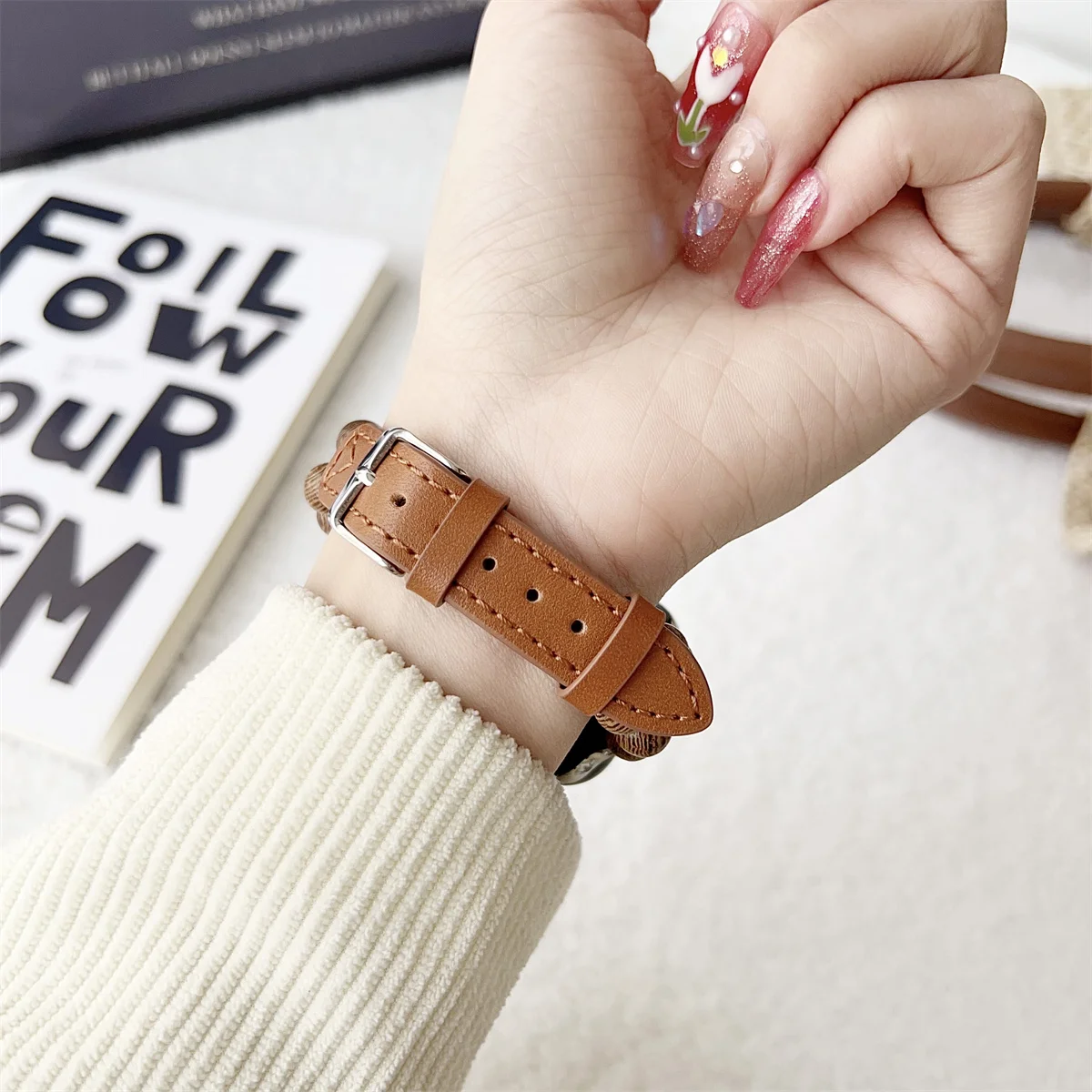 Watch Band For iWatch 42/44/45/46/49mm 38/40/41mm PU leather Fashion Watch Strap for Watch Series Ultra2 Series 10/9/8/7/6/5/4/3/2/1_voghion.com