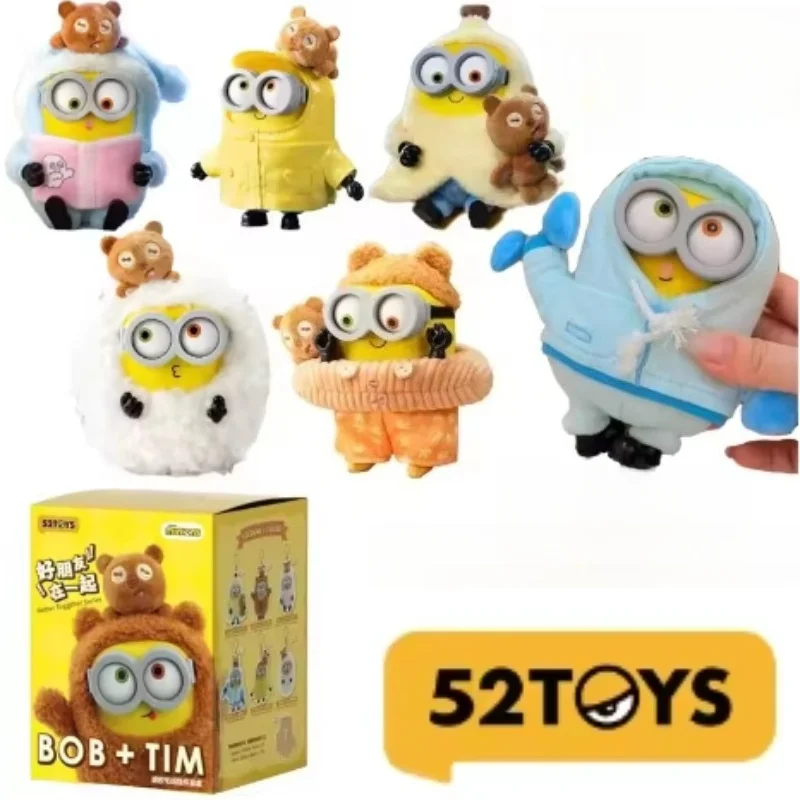 52toys Bob&Tim Minions Série Better Together Plusieurs Styles Mignonne Poupée Porte-clés Décoration Jouet Tendance Boîte Mystère Cadeau Surprise