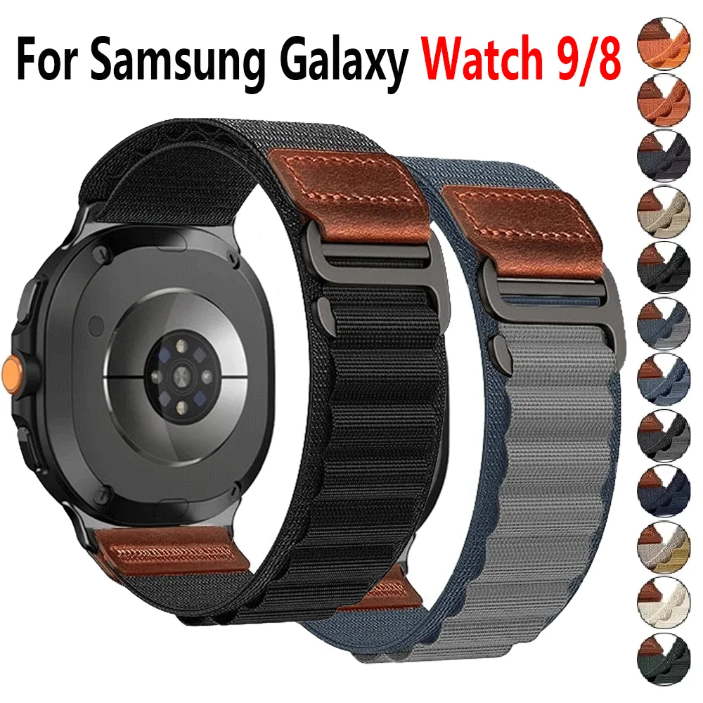 Woven Nylon Strap for Samsung Galaxy Watch 8/9 40mm 44mm Adjustable Loop Band for Galaxy Watch 8 Classic 46mm Sports Bracelet
