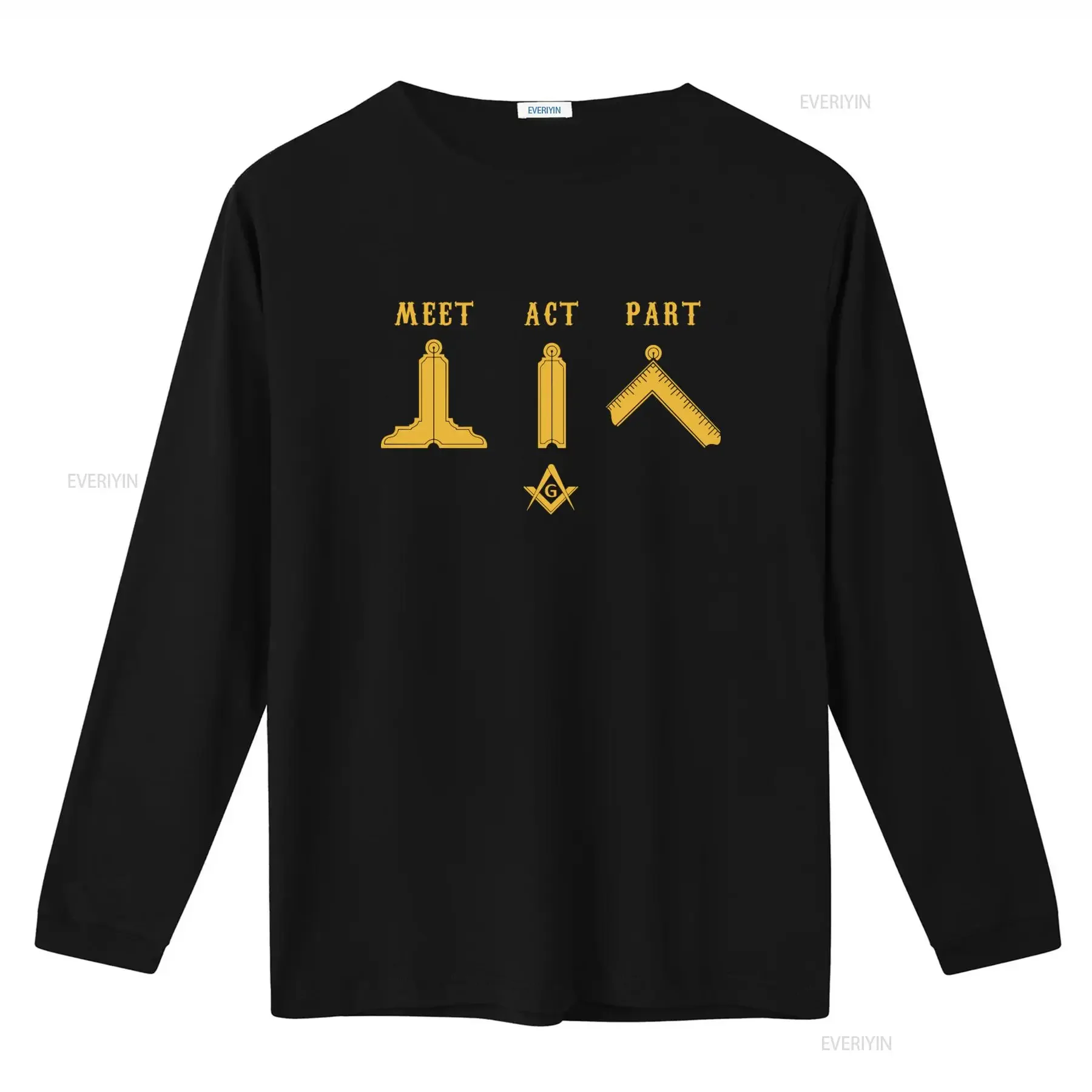 Freemason Meet Act and Part Mason Masonic Father's Day T Shirt for Men vintage Washed Stretched Top For Everyday Wear Stylish