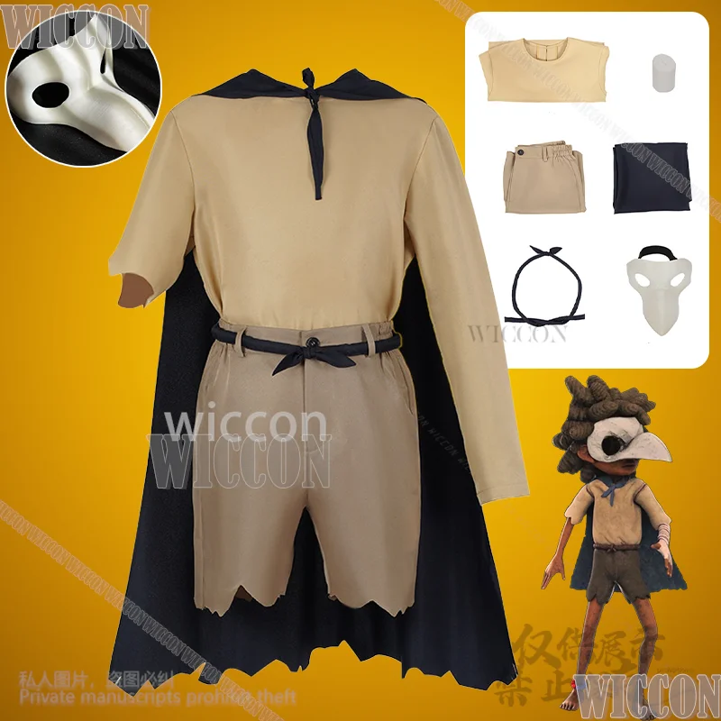 

Game Low Horror Alone Cosplay Night Costume Retro Punk Uniform Top Pant Cape With Furry Mask 3d Prop Festival Suit Customized