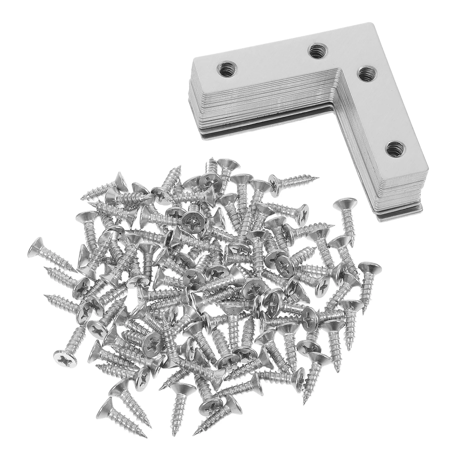 1세트 스테인리스 스틸 L자형 선반 연결기 중량용 벽걸이 브래킷 목공용 보관 지지 고정판