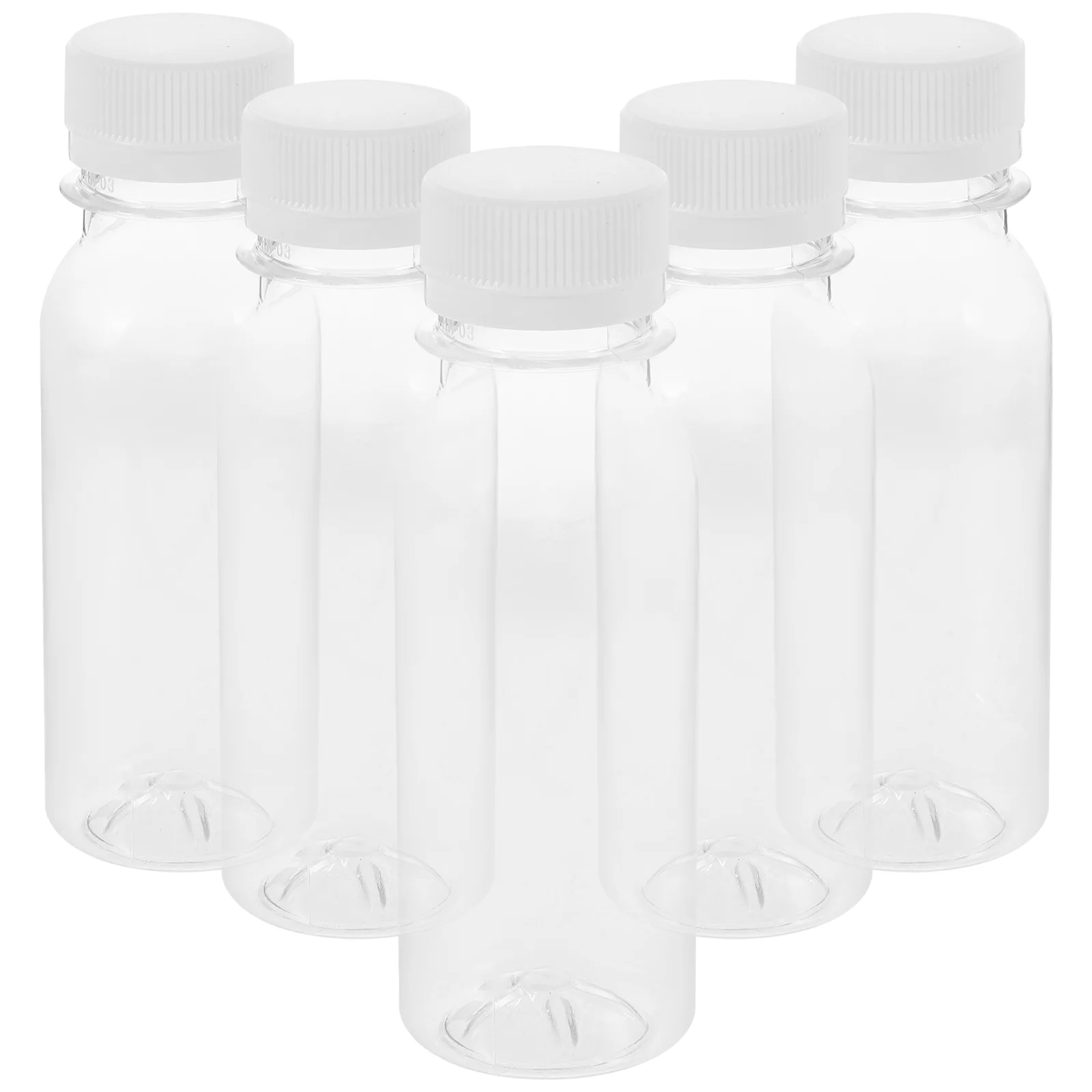 

100ml Transparent Pigment Bottle Drink Container Plastic Milk Bottles Reusable Juice with Caps Shot Lids