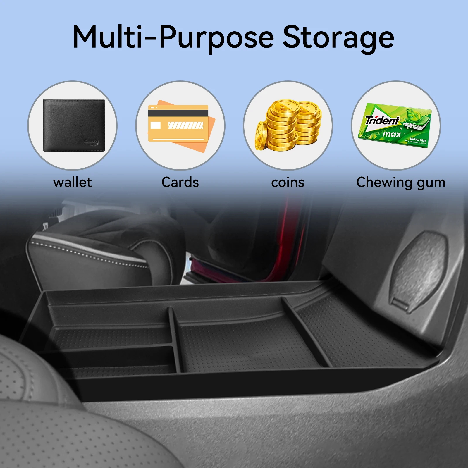 Nouveau pour Chery OMODA 5 C5 FX carburant 2022-2025 Console centrale de voiture boîte de rangement inférieure organisateur accessoires de rangement TPE noir