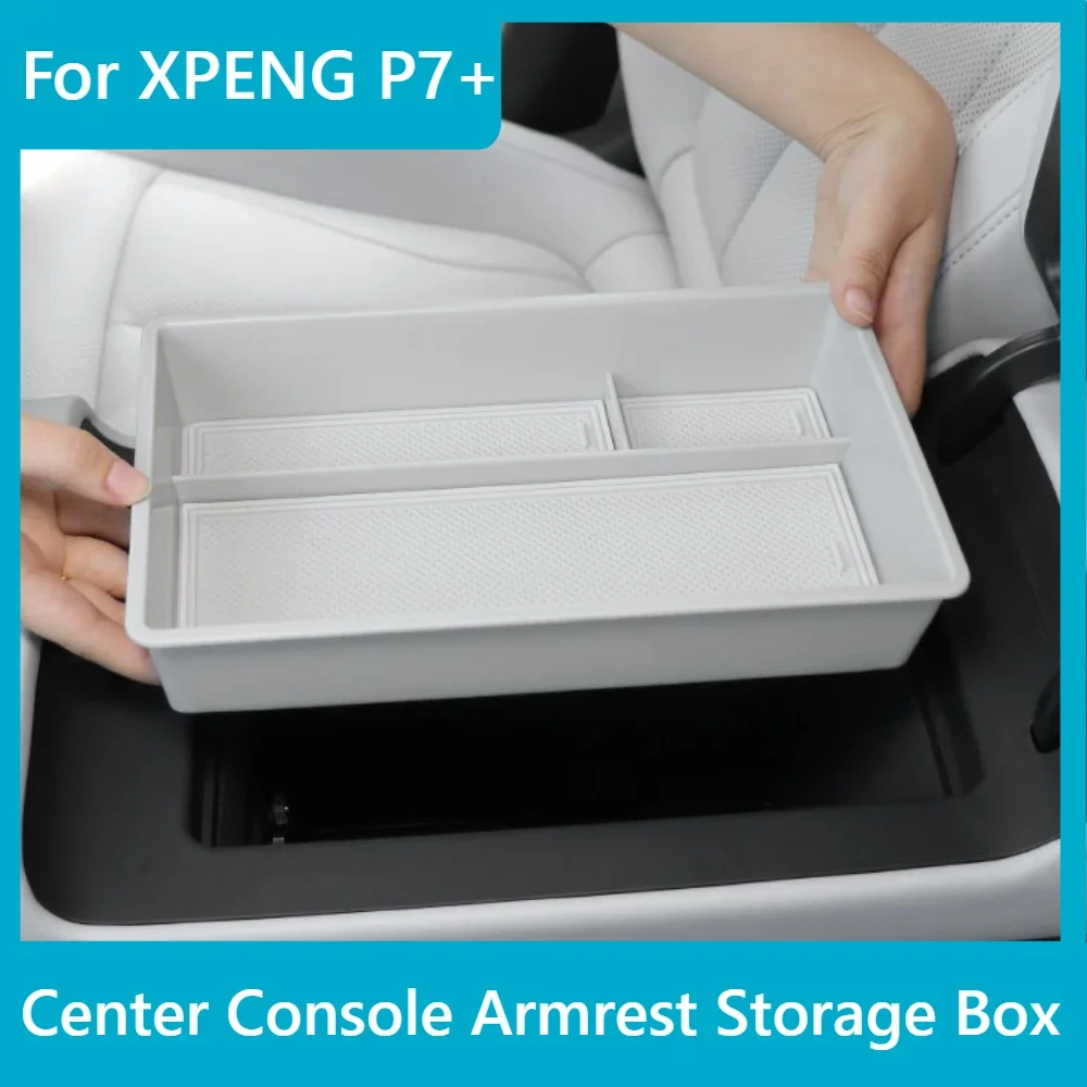 For XPENG P7+ 2024-2026 Car Center Console Armrest Storage Box Divider Partition Design Stable Fit Car Interior Accessories
