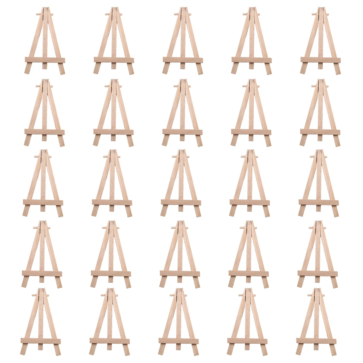 ABQR 25 Pieces of Mini 5 Inch Wooden Easel. Business Cards, Display Photos, Small Canvases, Classroom DIY Arts and Crafts