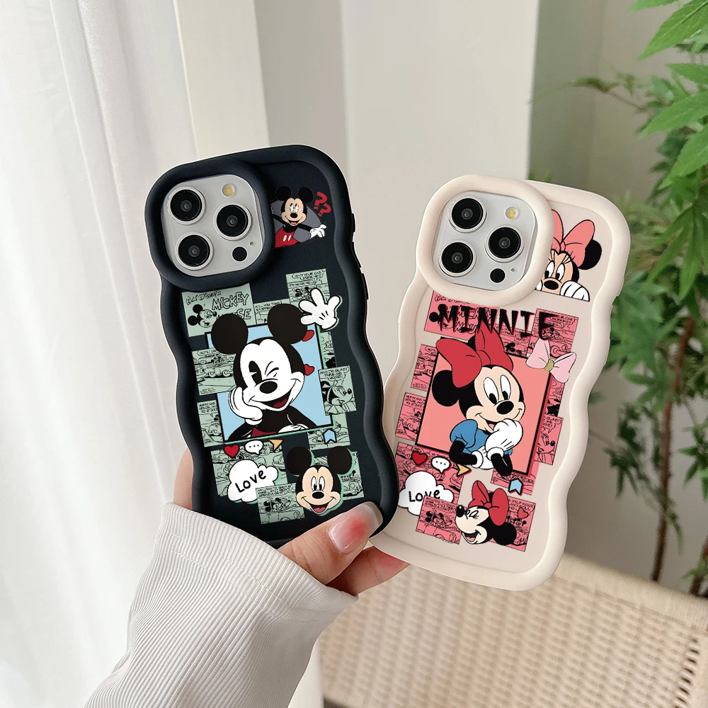 Disney Mickey Minnie Phone Case for OPPO Reno 2 4 5 6 7 7Z 8 8T 11 Z Pro 4G 5G Candy Color Soft TPU Back Cover