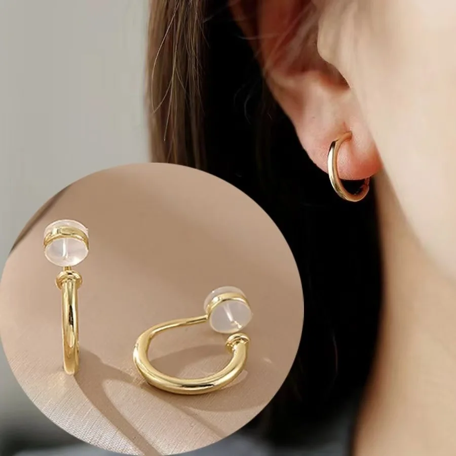 

Retro Silicone Clip-On Earrings (No Piercing Required) – Everyday Stylish, Versatile, Light Luxury Women’s Design