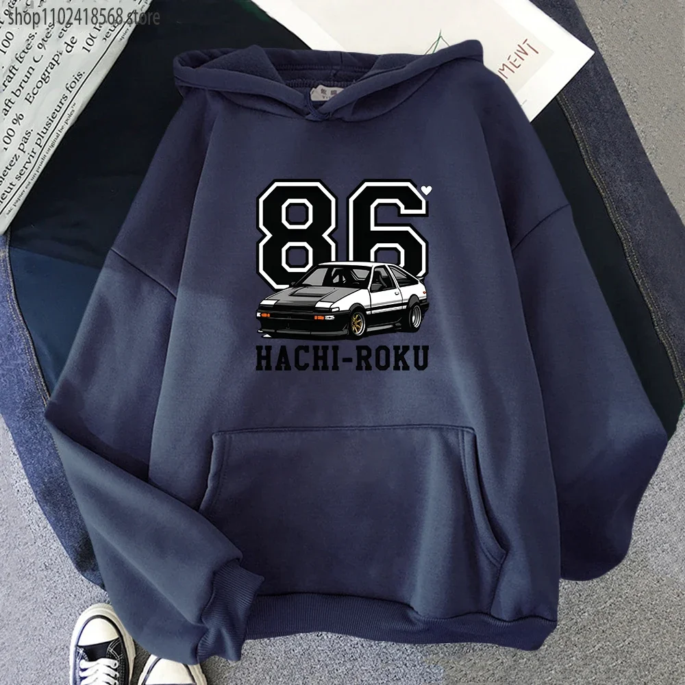 AE86 Hachi Roku hoodie Initial D sweatshirt Japanese Anime Men long Sleeve Streetwear Oversized Crewneck women Clothing Top Male