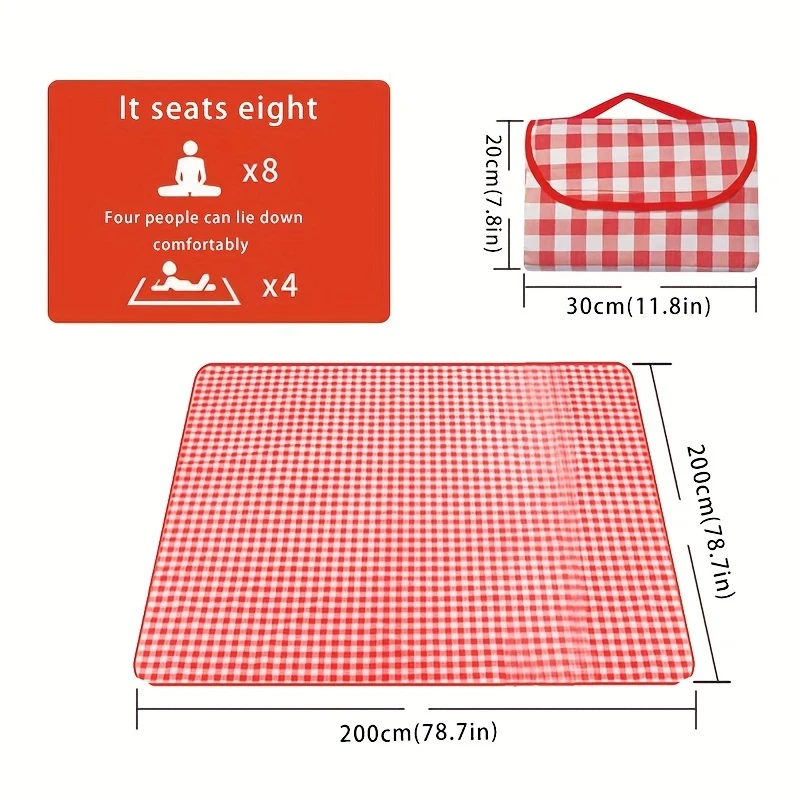 1PC Thickened Sand-proof Outdoor Mat for Family Waterproof Portable Oxford Cloth Mat for Outdoor Camping Spring Outing Picnic