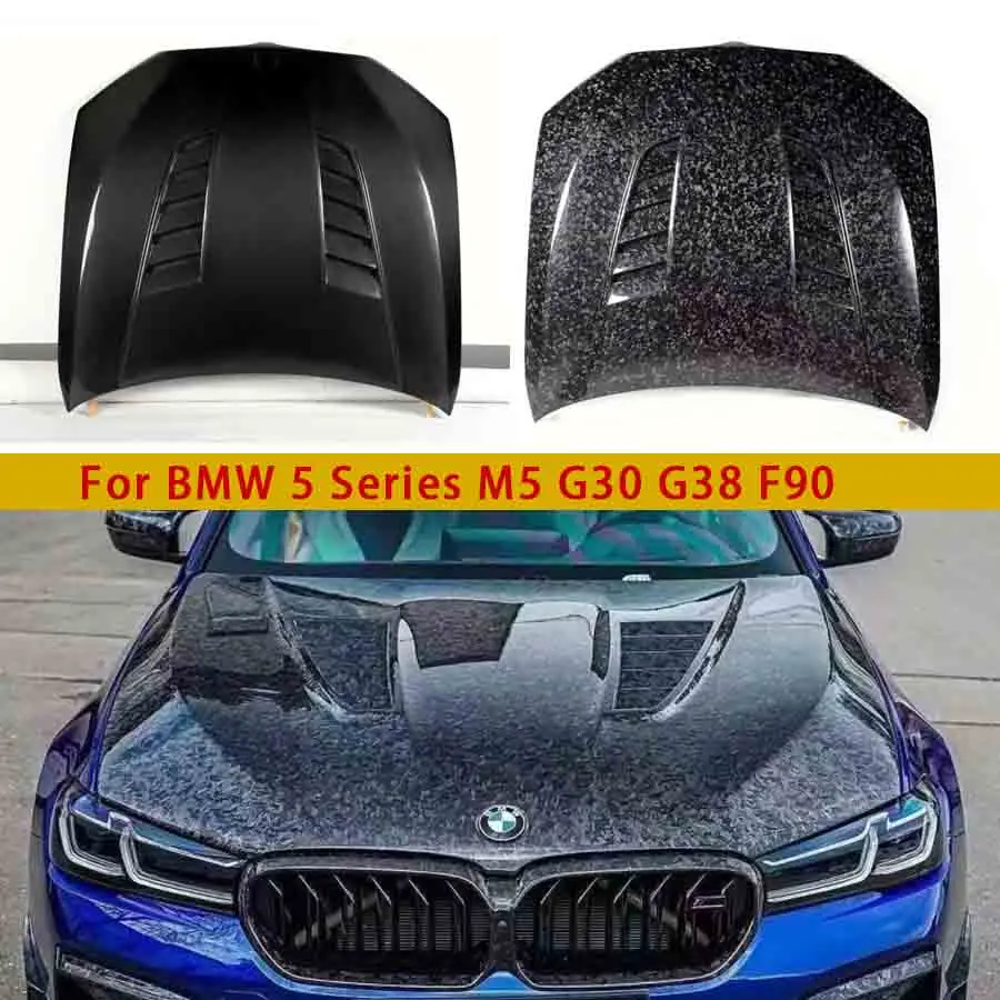 For BMW 5 Series M5 F90 G30 G38 Carbon Fiber Hood Engine Cover Hood Car Headliner Hood Cover V Style Car Accessories body kit