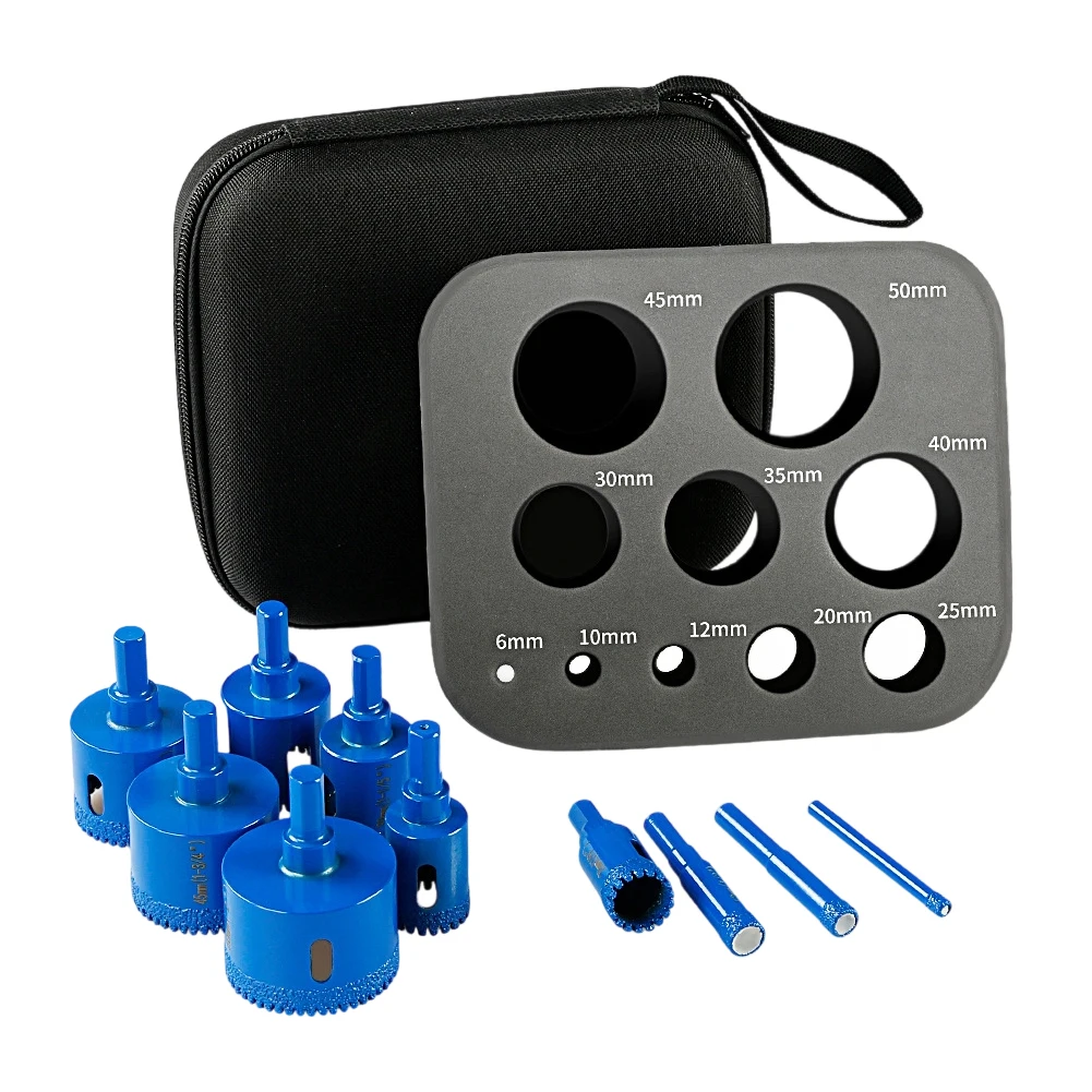 10PCS Electric Dry Drill Bit For Tile Marble Porcelain Granite Stoneware 6-50mm For Power Tools Drill Bits Accessory In Stock