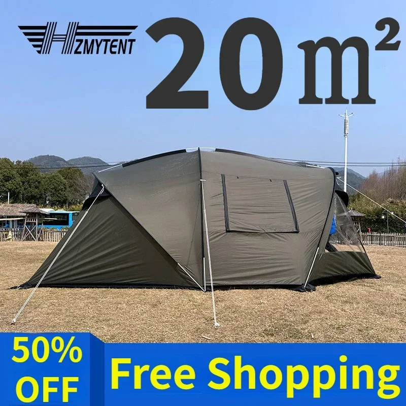 

Beach Tent 4-person Tourist Tarfu Outdoor Mosquito Folding Tourist Tent Shelter Type Large Camping Sun Awning Waterproof 20㎡