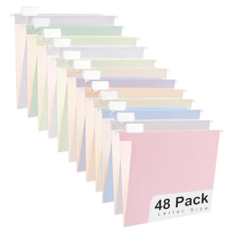 

ed Hanging File Folders Decorative Hanging Folder Cute Pretty File Folder for Filing Cabinet Drawer Office Home with 1/5Cut Adj
