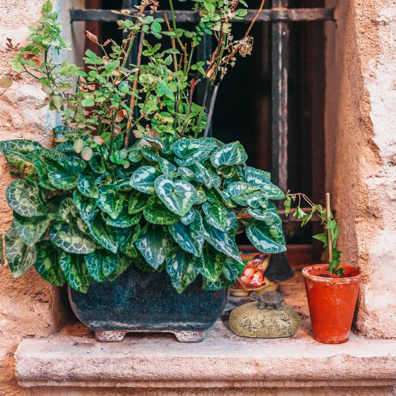 Resin Hidden Storage Realistic Rock Turtle Design Garden Key Storage Garden Decor Hider Fake