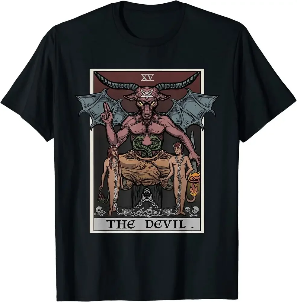 New Limited The Devil Tarot Card Gothic Witch Occult T-Shirt