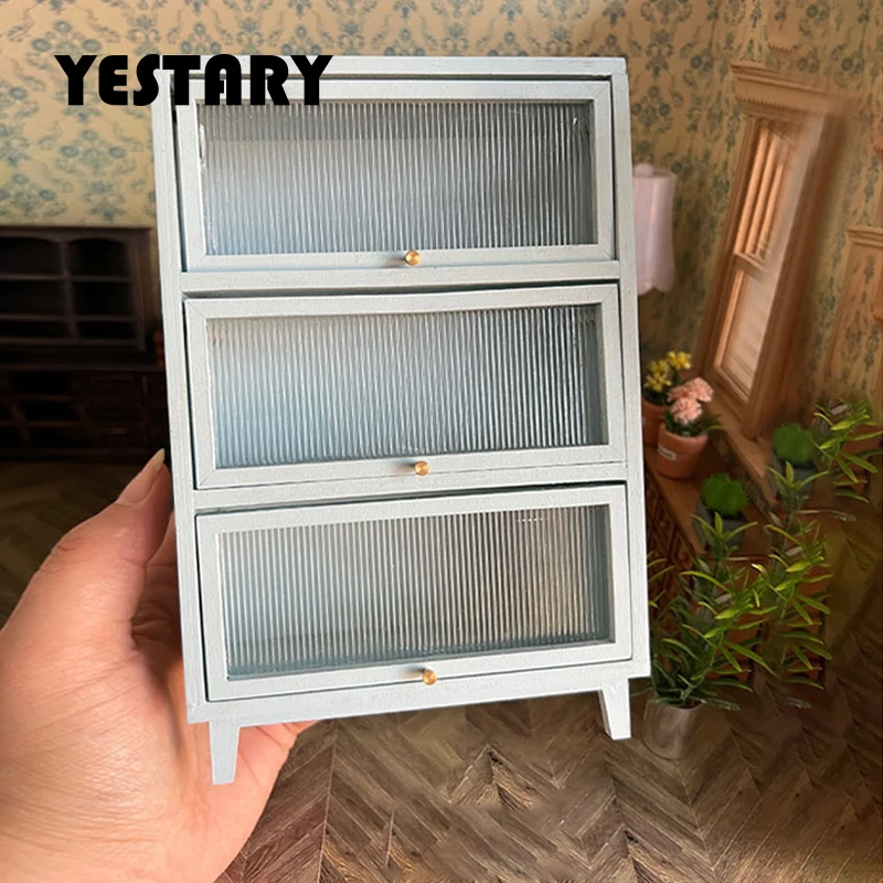 YESTARY BJD Dollhouse Accessories Wooden Furniture For 1/6 Doll House Material Kit Miniature Item Cabinet For 1/8 Blythe Dolls