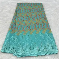 Latest Teal Stones Swiss Voile Lace In Switzerland 2025 High Quality African Nigerian French Lace Fabric For Party Dress PYC2537
