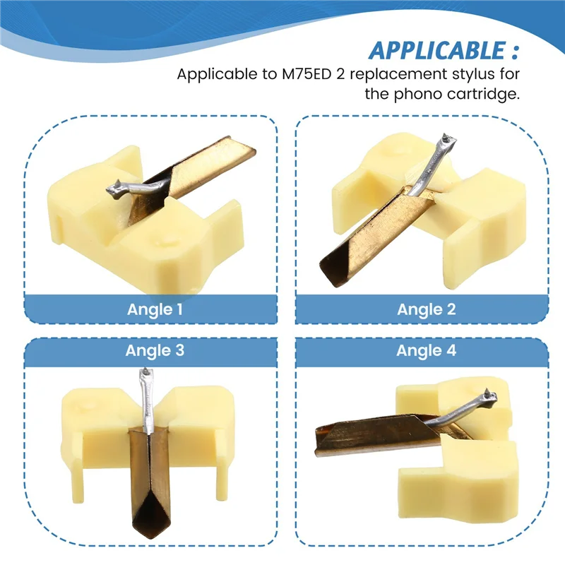 ABGI-2X для Shure M75 M75ED M75-6S DUAL N75 TYPE2 Алмазный стилус игла LP виниловые пластинки аксессуары