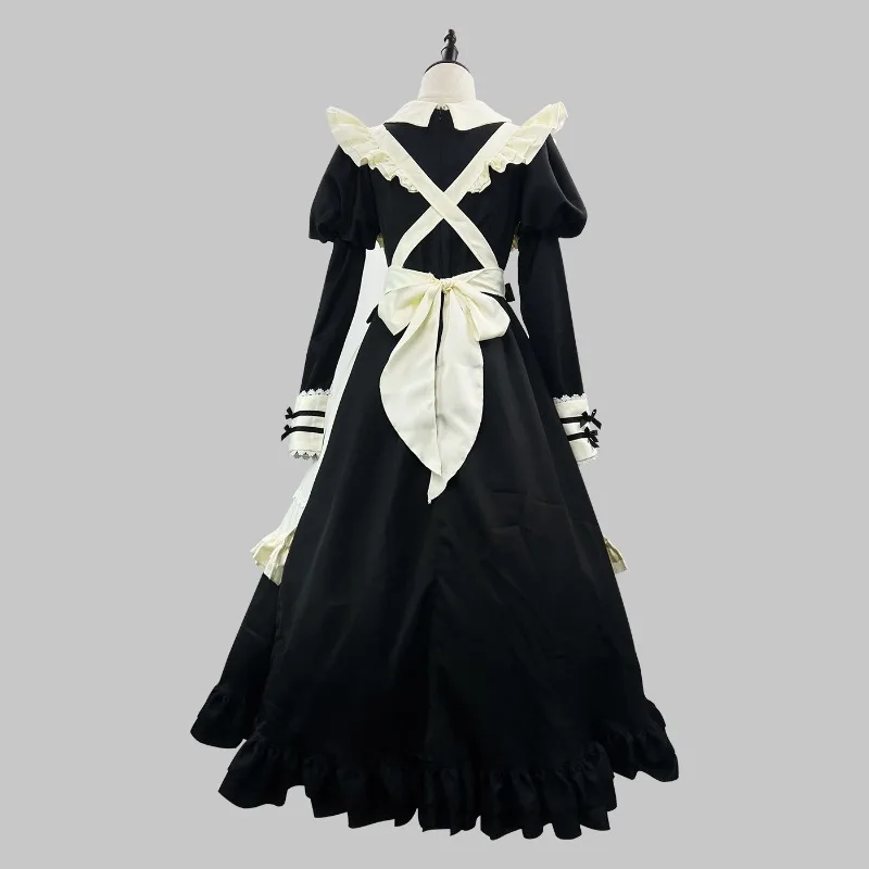 

Plus Size S-5XL British Black Long-sleeved Maid Dress Cosplay Costume Girl Woman Anime Maid Suit Maid Party Stage Outfits