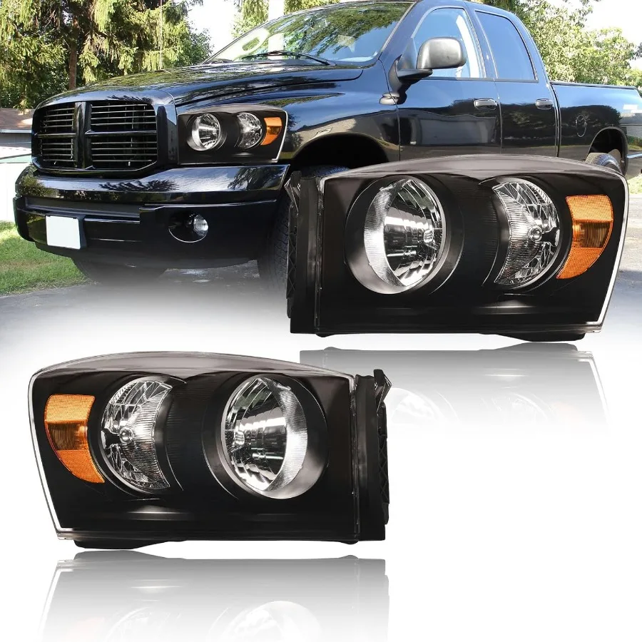 

Комплект фар в сборе, совместимый с Dodge Ram 1500 и 20062009 Ram 2500 3500 20062008 годов, только для галогенных фар