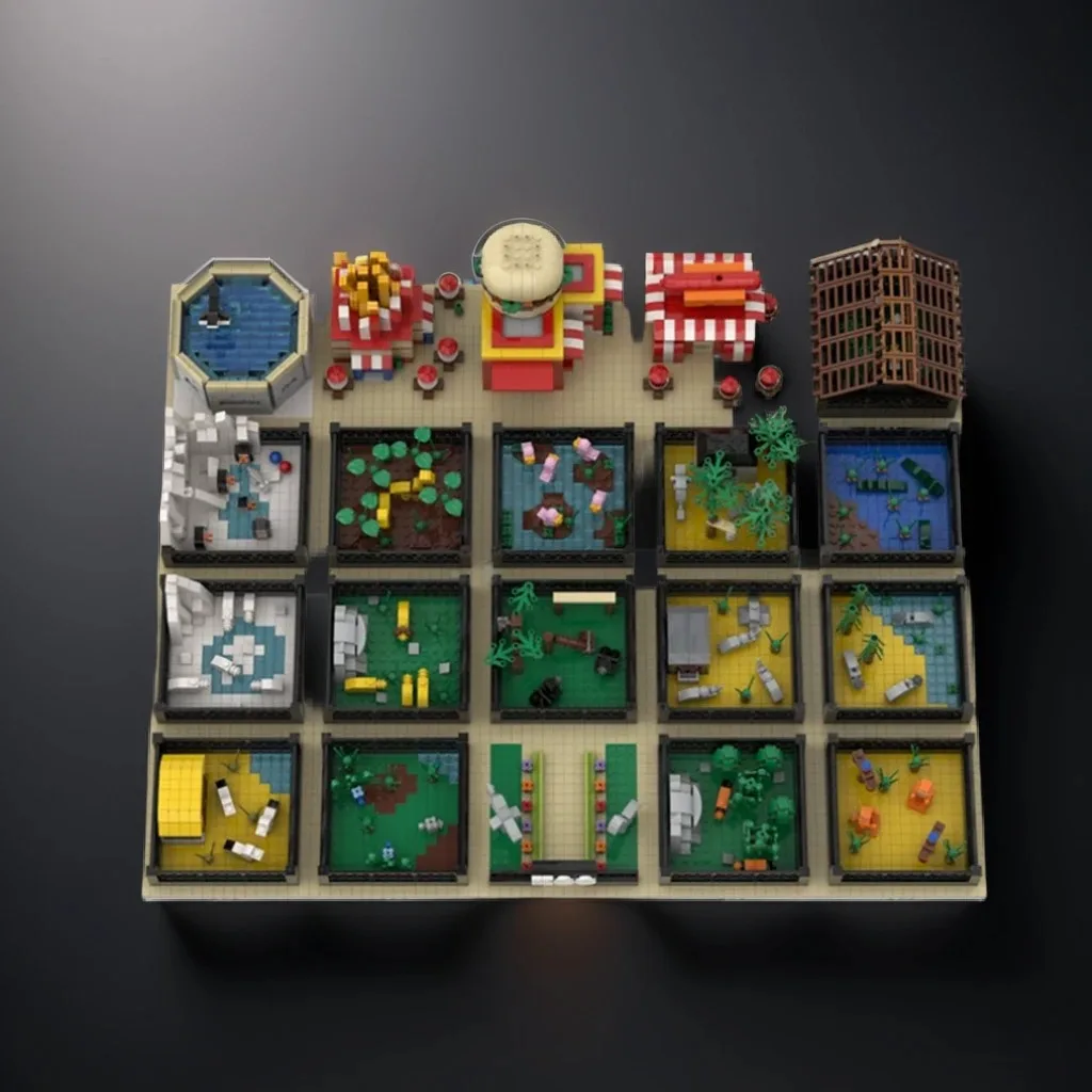 

6682 шт. MOC модульный ZOO DIY 20-в-1 зоопарк, коллекционное издание, образовательная модель, строительные блоки, игрушки на день рождения, подарок