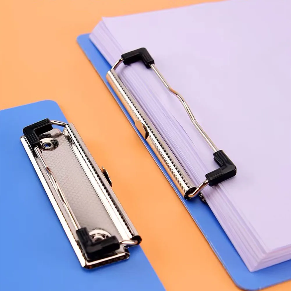 A5 Plastic File Folder Clipboard With Single Paper Clamps Portable Vertical Writing Pad Test Paper Organizer Students Stationery