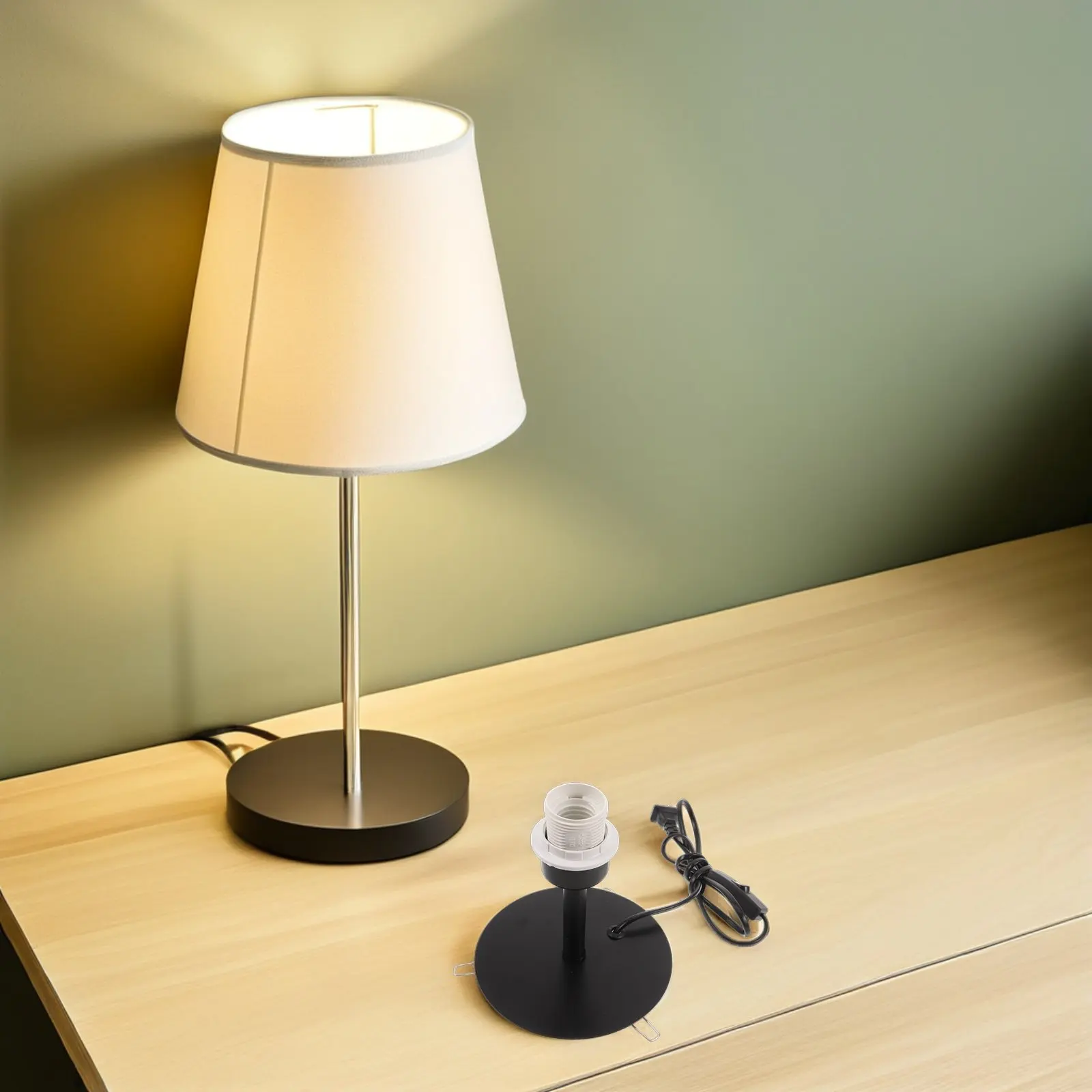 

Vintage Style Table Lamp Base Adjustable Brightness for Bedroom Study Desk Reading Light Decorative Home Lighting