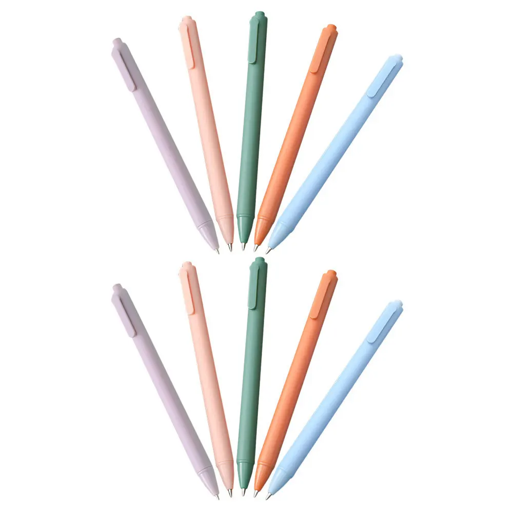 10pcs Retractable Gel Black Ink Smooth Writing Comfortable Grip For School Office Use Journaling Pens Teacher Pens Stationery