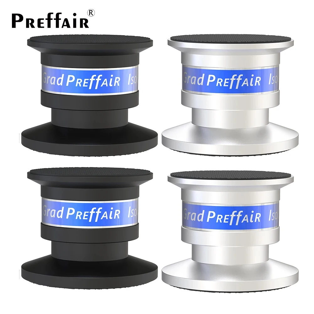 Preffair SP4533 HiFi Audio isolation feet pad Aluminium Silver Shockproof Spike+Pad Isolation Stand HiFi Amplifiers(45*33mm)