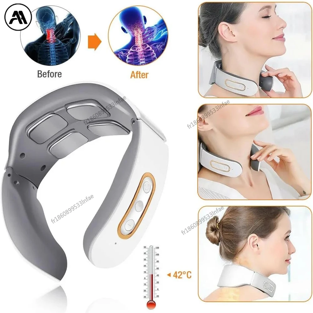 Masseur électrique pour le cou à 6 modes, masseur à impulsions pour le cou et les épaules, relaxation musculaire, outil de massage du cou, soulagement de la douleur cervicale