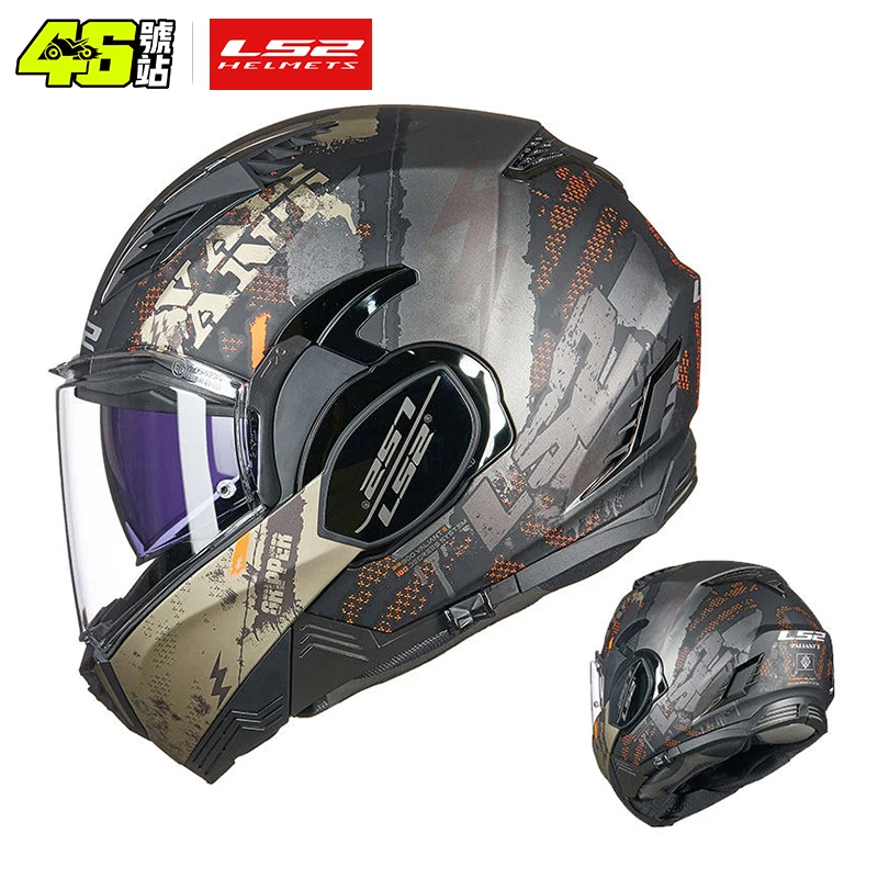 LS2 Valiant II Motorcycle Helmet ls2 FF900 flip up helmets dual lens modular casco moto casque