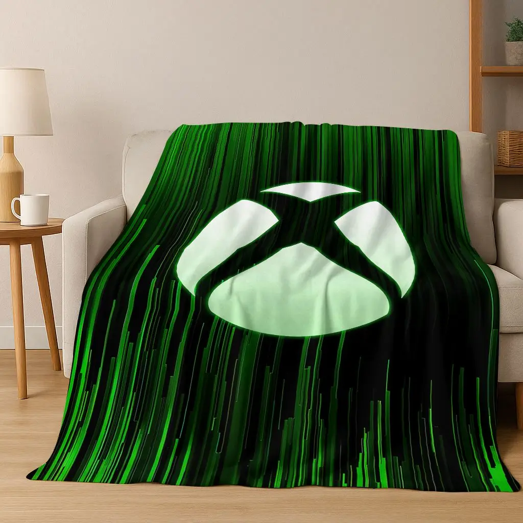 أذرع التحكم في ألعاب الفيديو XBOX الفن شعار الكرتون الفانيلا بطانية ، مريحة لينة رمي بطانية للمنزل غرفة نوم أريكة تتحول لسرير نزهة غطاء طفل هدية