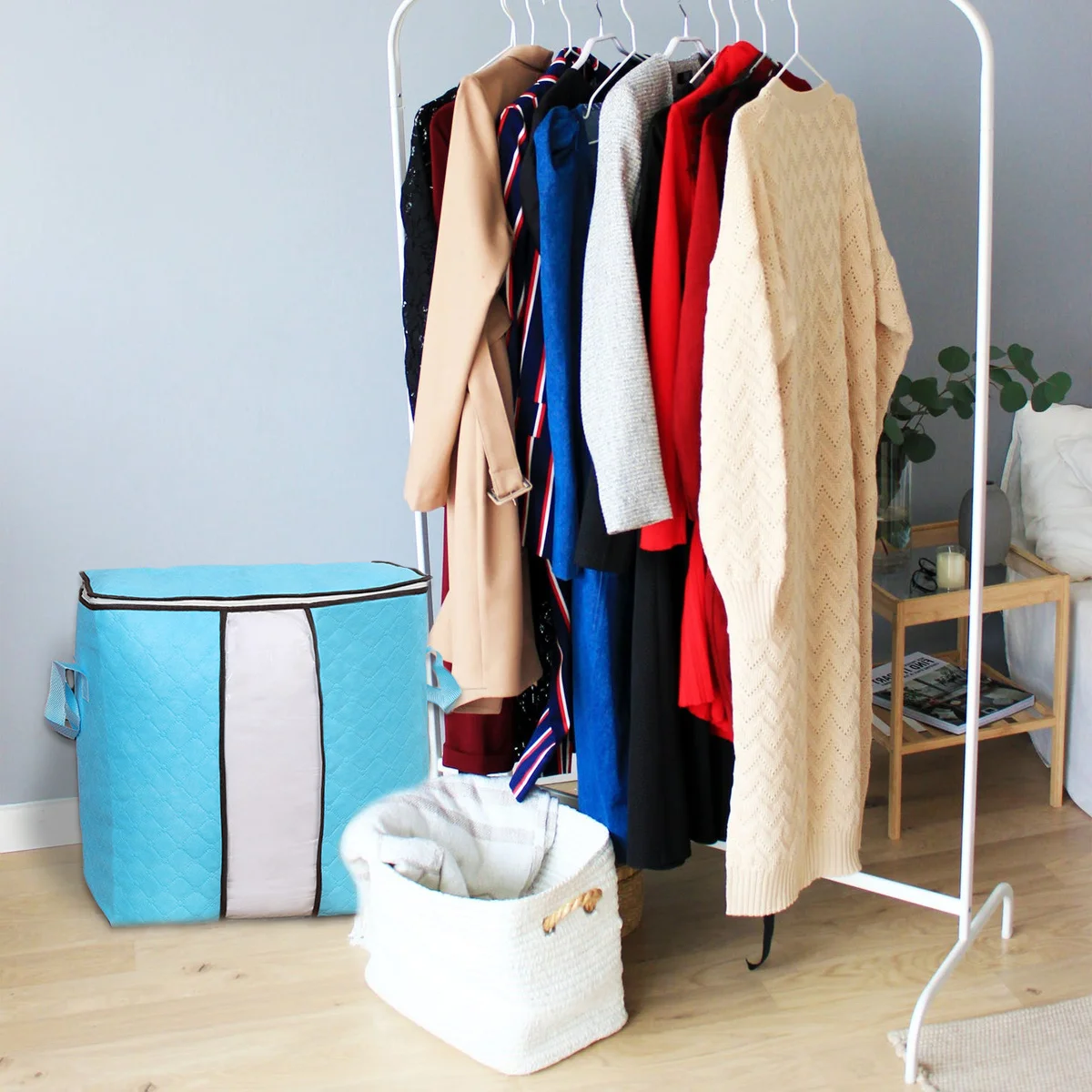 

2Pcs Travel Storage Bag Heavy Duty Wear Resistant Quality Fabric with Air Circulation Design Home Storage Organizer Clear Window