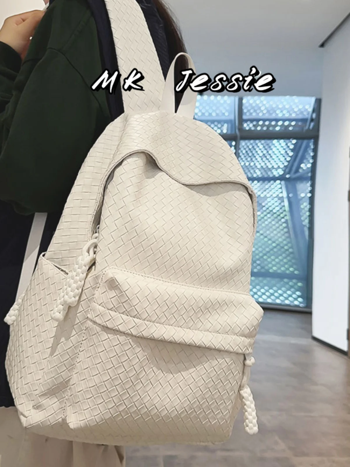 

MK Jie Genuine Leather Soft oulder Bag for Women High School Students Universi Bags Simple Design High Quali Bookbag