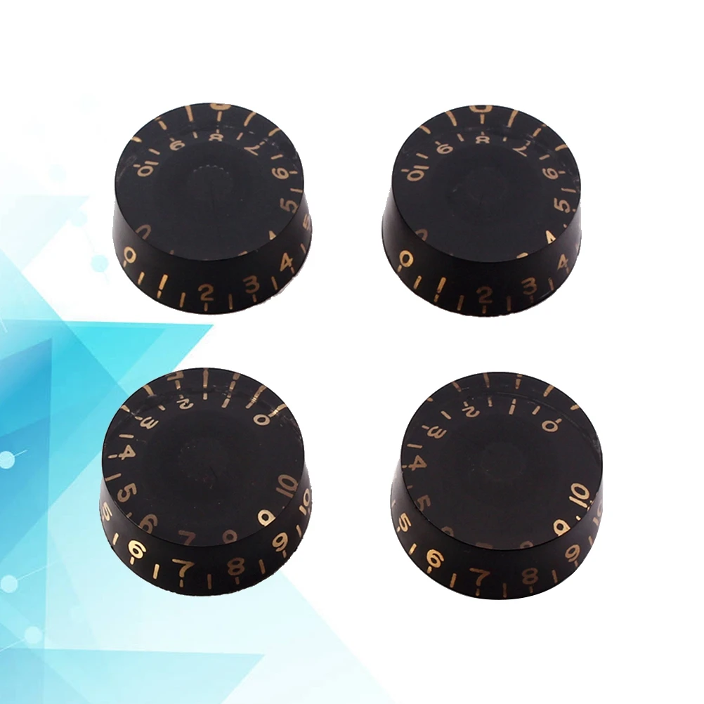 

4 PCS/ Set Guitar Knobs Volume Tone Control Knobs Rotary Knobs for Style Electric Guitar Parts Replacement (Black)