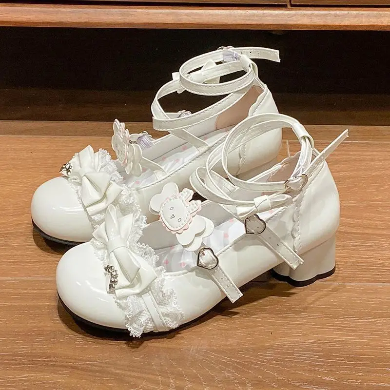 

Lucky Cat Claw Lolita Original Sweet Bow Single Shoes For Girls Sweet Versatile Lolita Cute Tea Party Shoes