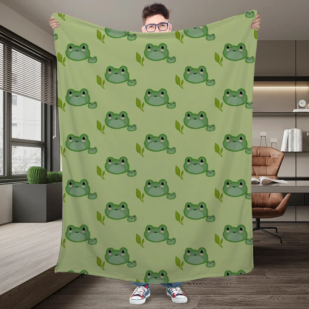 

Winter Kid's 3d Printed Blanket Customized 3D Cartoon Frog Flannel Blanket for Children Birthday Gift blankets for beds