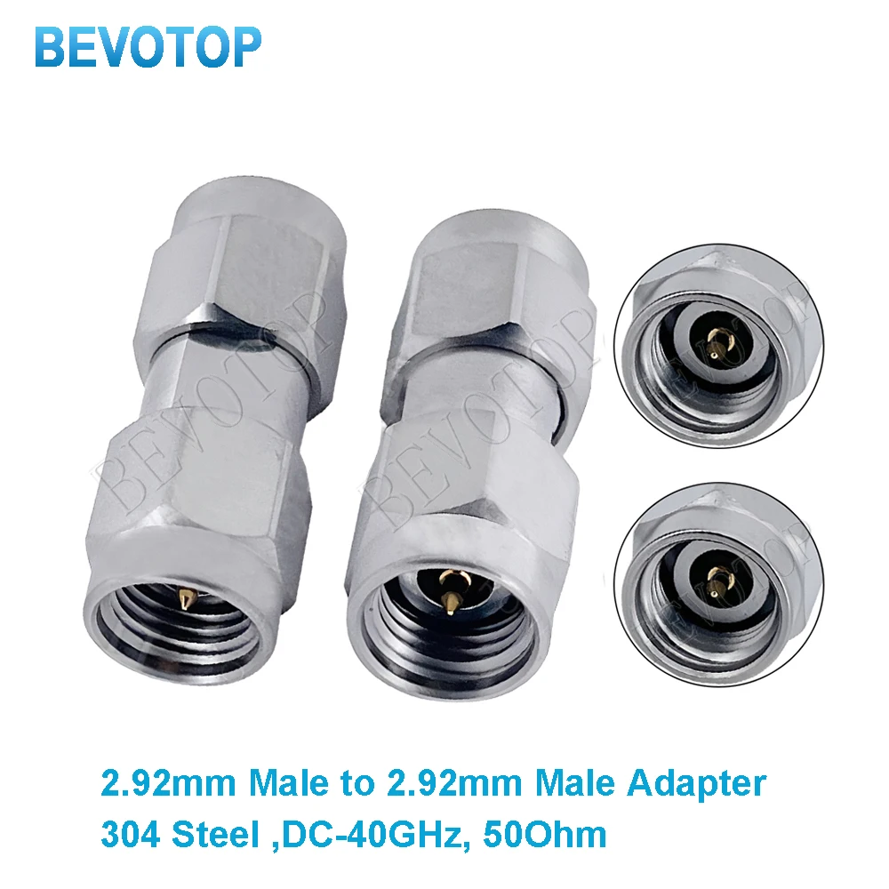 1PCS 2.92mm Male Pug to 2.92mm Male Plug Adapter 304 Steel VSWR≤1.2 DC-40GHz High Frequency Connector High Quality