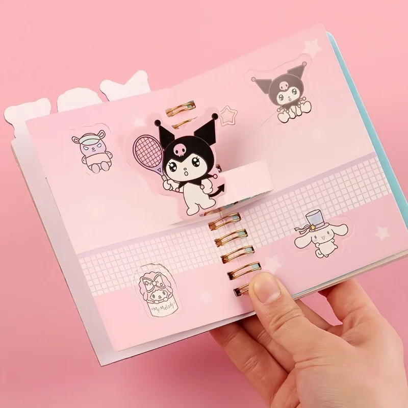 New Sanrio Kawaii Kurome Ins high-looking coil notebook Cartoon Melody portable notebook mini notebook anime notepad wholesale