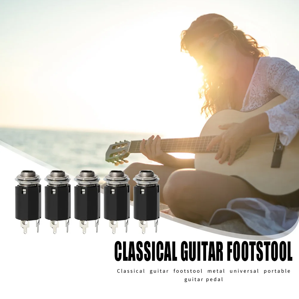 Hot Sale Guitar Stereo Output Plugs Delicate Design Acoustic Electric Guitar EQ Socket Plug 6.35mm Jack Stereo Output Sock