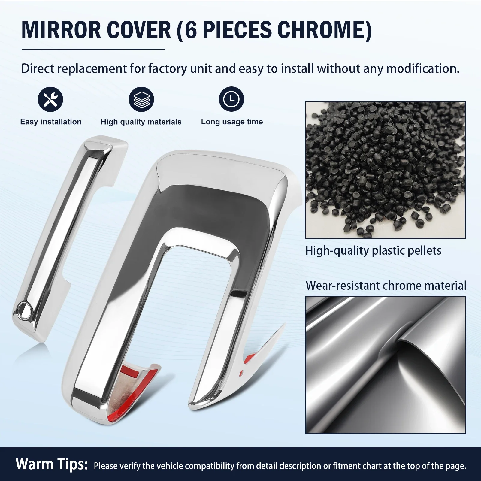 

Chrome Mirror Caps Door Handle Rearview Mirror Covers for Ford F150 2021 2022 2023 2024 2025